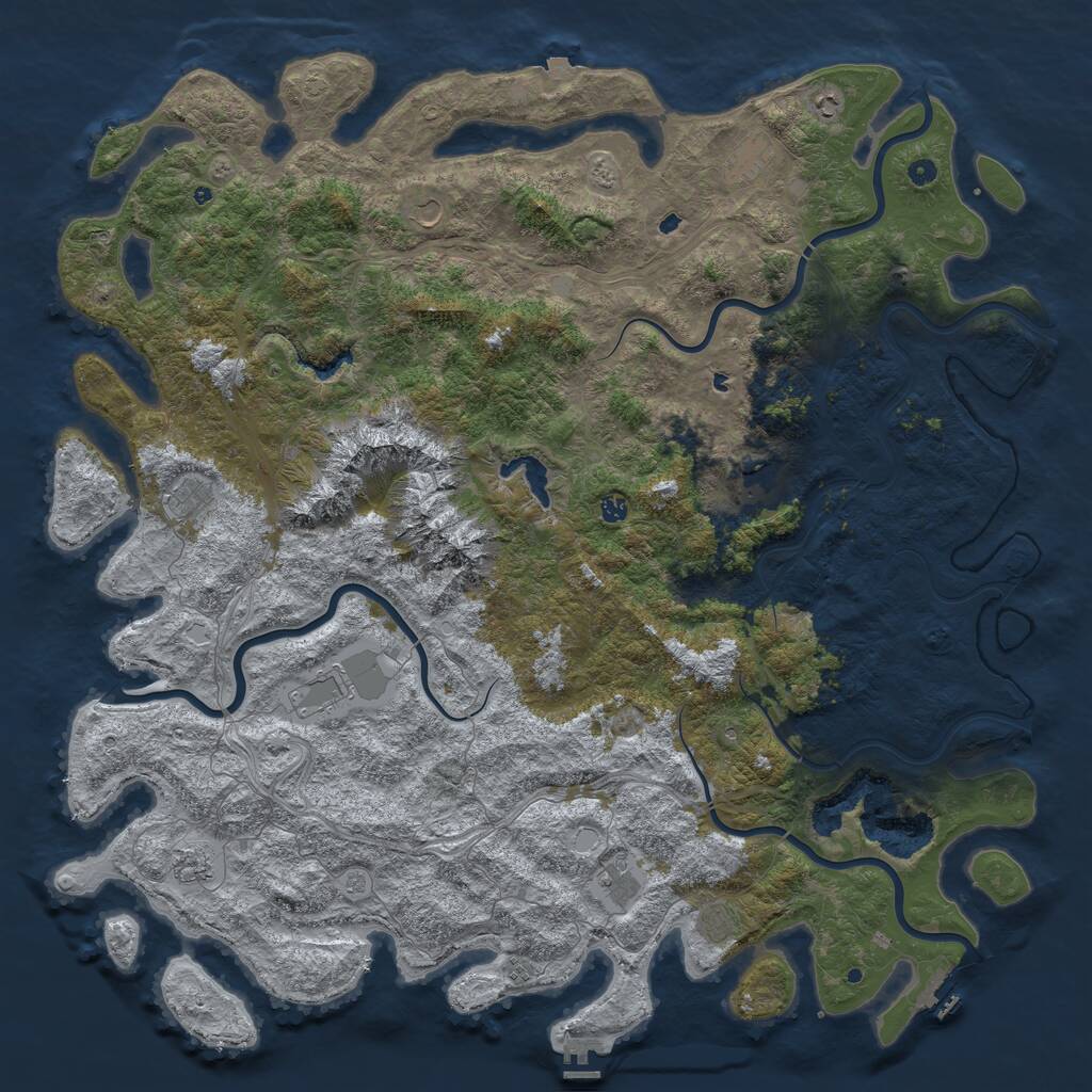 Rust Map: Procedural Map, Size: 6000, Seed: 64656565, 17 Monuments