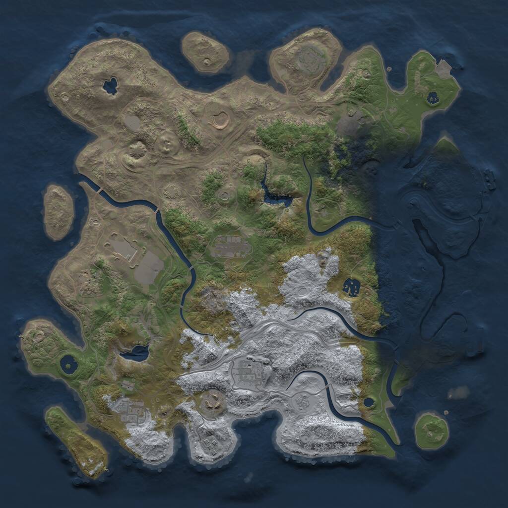Rust Map: Procedural Map, Size: 4250, Seed: 1297613481, 17 Monuments