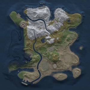 Thumbnail Rust Map: Procedural Map, Size: 3000, Seed: 2074100225, 12 Monuments
