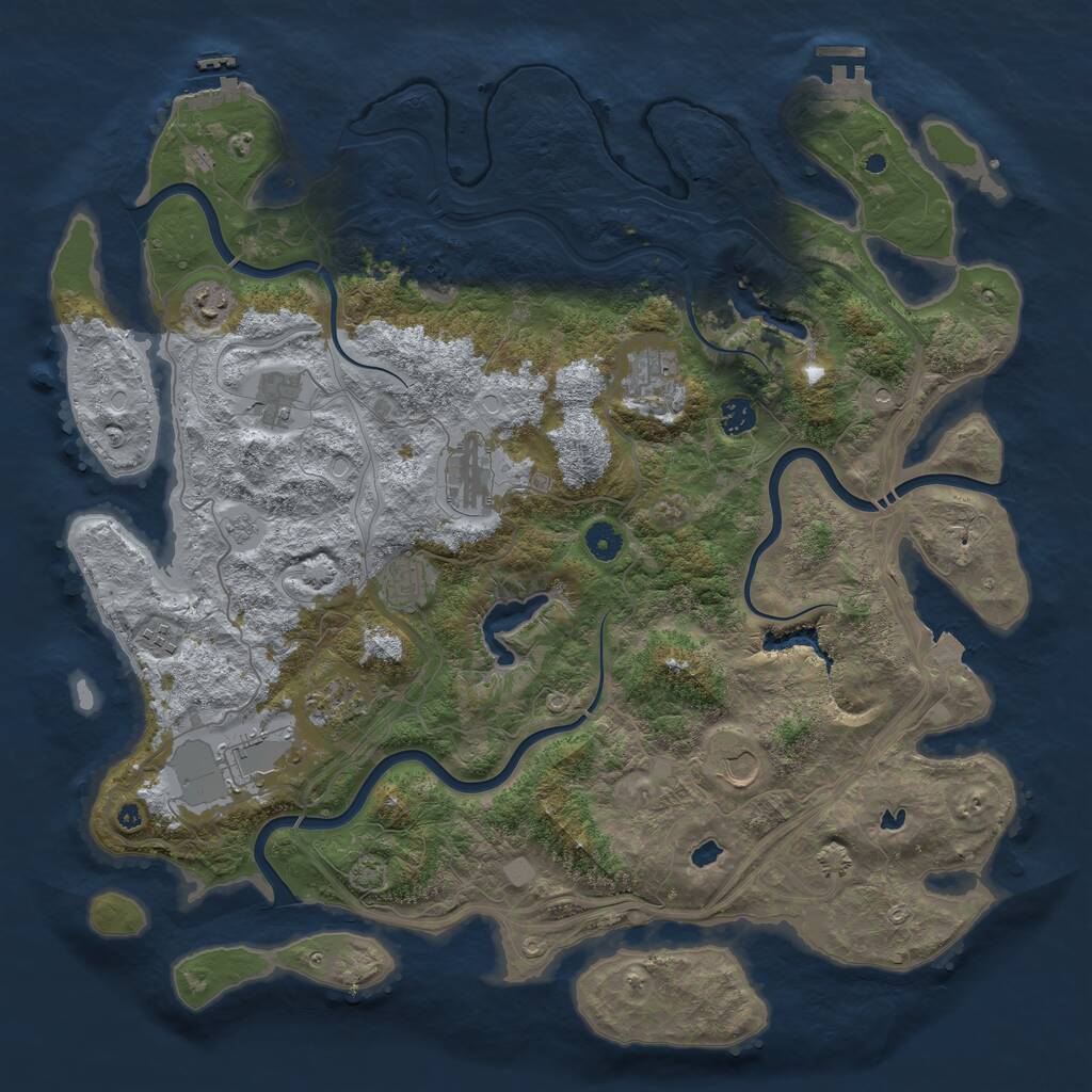 Rust Map: Procedural Map, Size: 4500, Seed: 1602198887, 16 Monuments