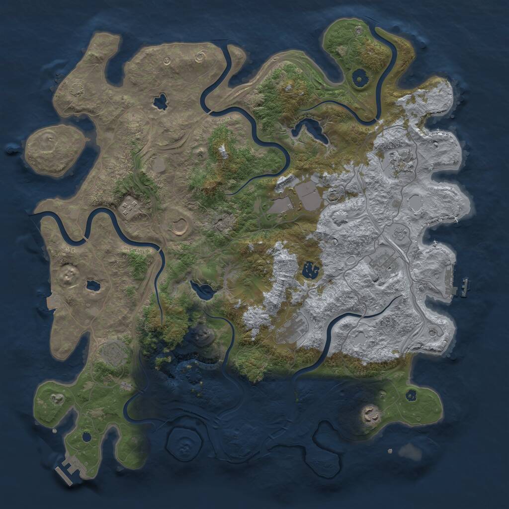 Rust Map: Procedural Map, Size: 4500, Seed: 1320282815, 15 Monuments