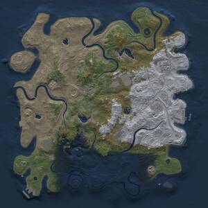 Thumbnail Rust Map: Procedural Map, Size: 4500, Seed: 1320282815, 15 Monuments