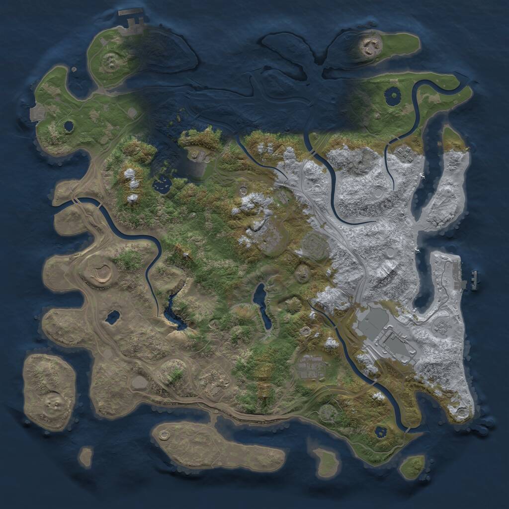 Rust Map: Procedural Map, Size: 4250, Seed: 13234336, 16 Monuments