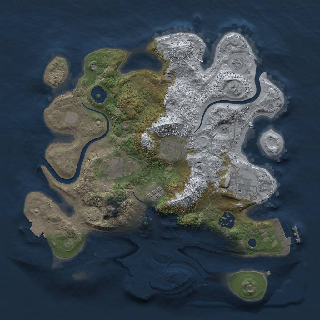 Rust Map: Procedural Map, Size: 3000, Seed: 5817326, 11 Monuments