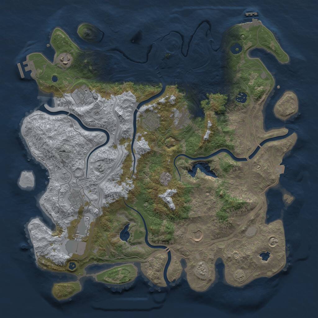 Rust Map: Procedural Map, Size: 4250, Seed: 1150953633, 15 Monuments