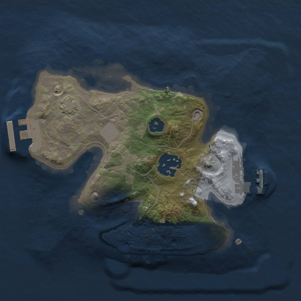 Rust Map: Procedural Map, Size: 2000, Seed: 2024746409, 5 Monuments