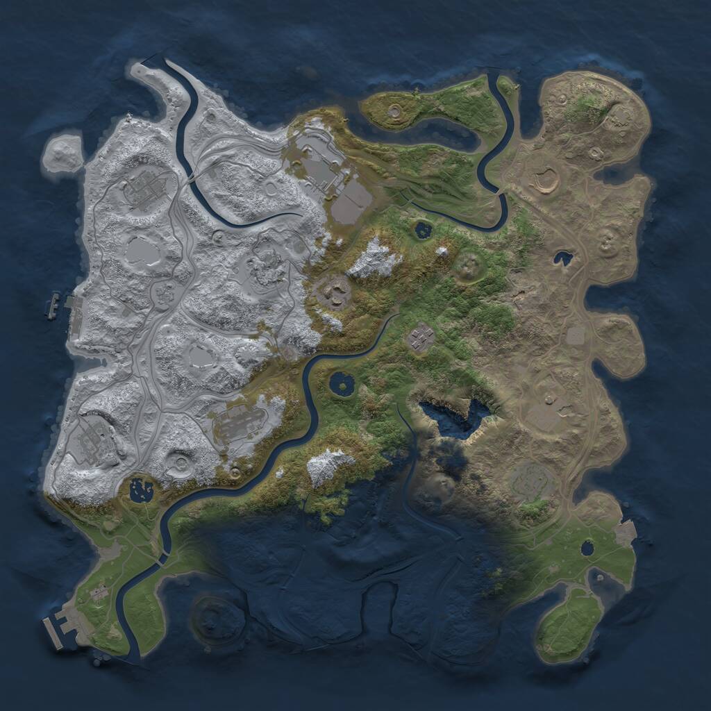 Rust Map: Procedural Map, Size: 4250, Seed: 1665467658, 17 Monuments