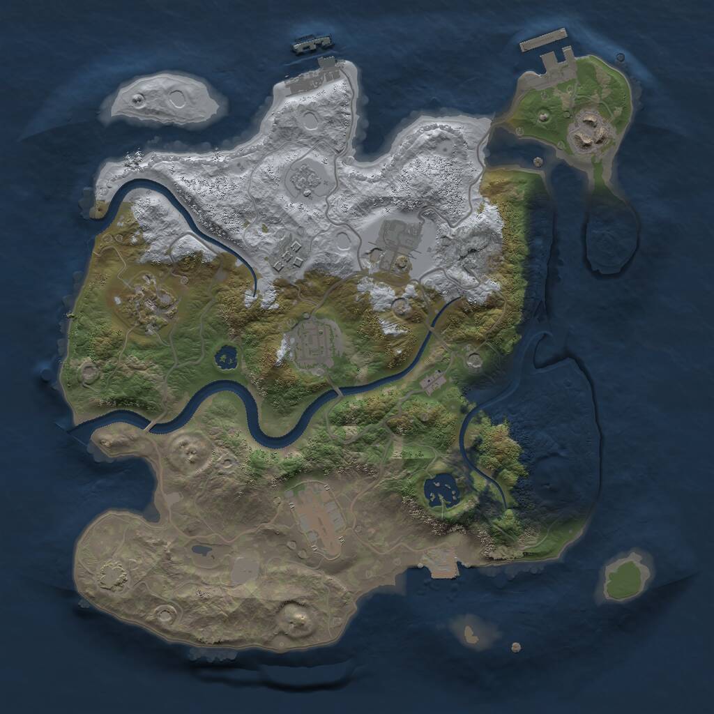 Rust Map: Procedural Map, Size: 3000, Seed: 862460536, 13 Monuments