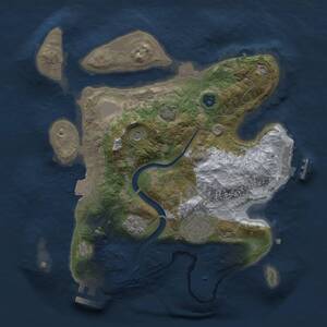 Thumbnail Rust Map: Procedural Map, Size: 2500, Seed: 2036104096, 7 Monuments