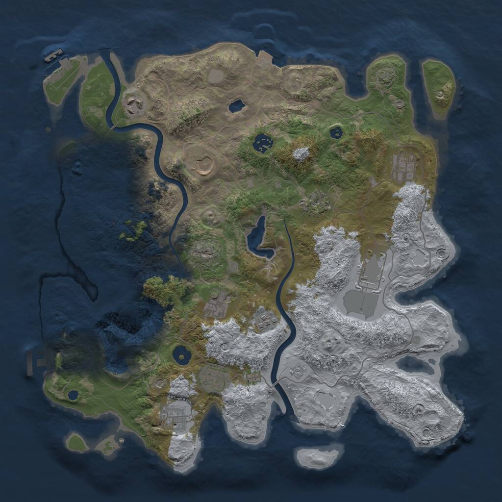 Rust Map: Procedural Map, Size: 4000, Seed: 1867651, 16 Monuments