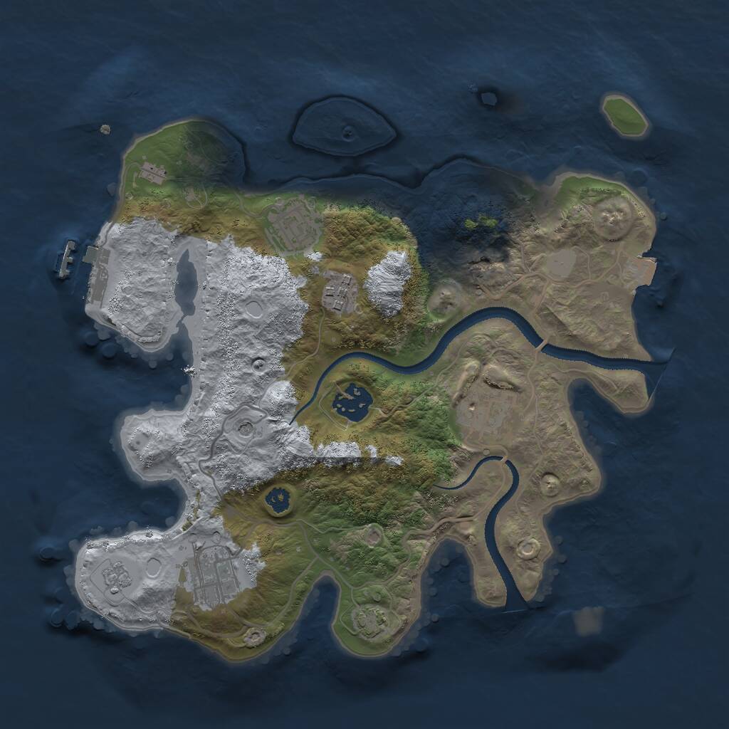 Rust Map: Procedural Map, Size: 3000, Seed: 24450, 10 Monuments