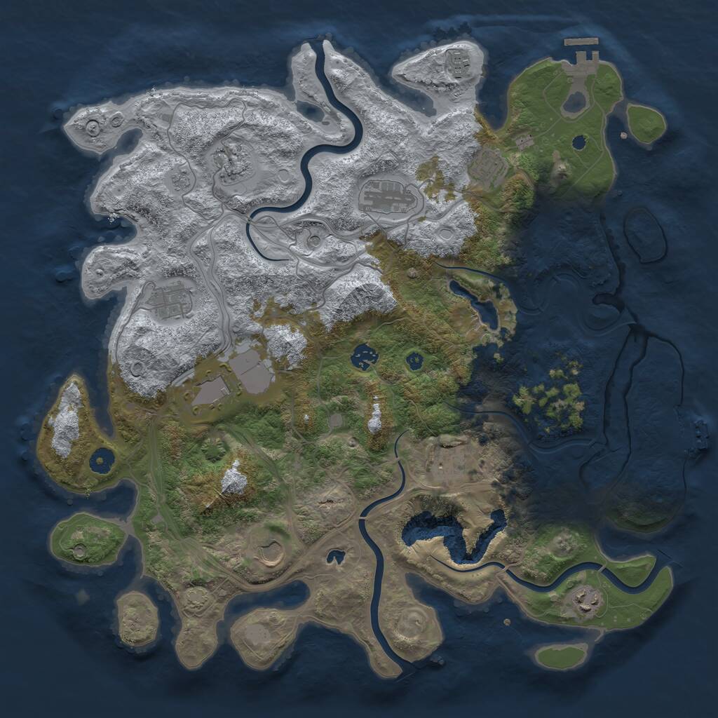 Rust Map: Procedural Map, Size: 4250, Seed: 1175045229, 16 Monuments