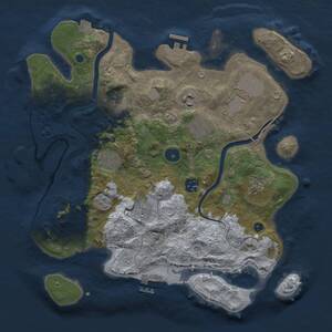 Thumbnail Rust Map: Procedural Map, Size: 3500, Seed: 1864100326, 15 Monuments