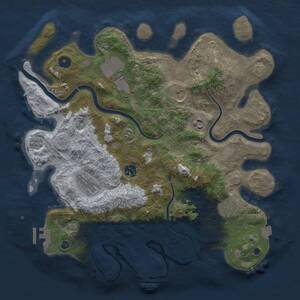 Thumbnail Rust Map: Procedural Map, Size: 3700, Seed: 1689118901, 13 Monuments