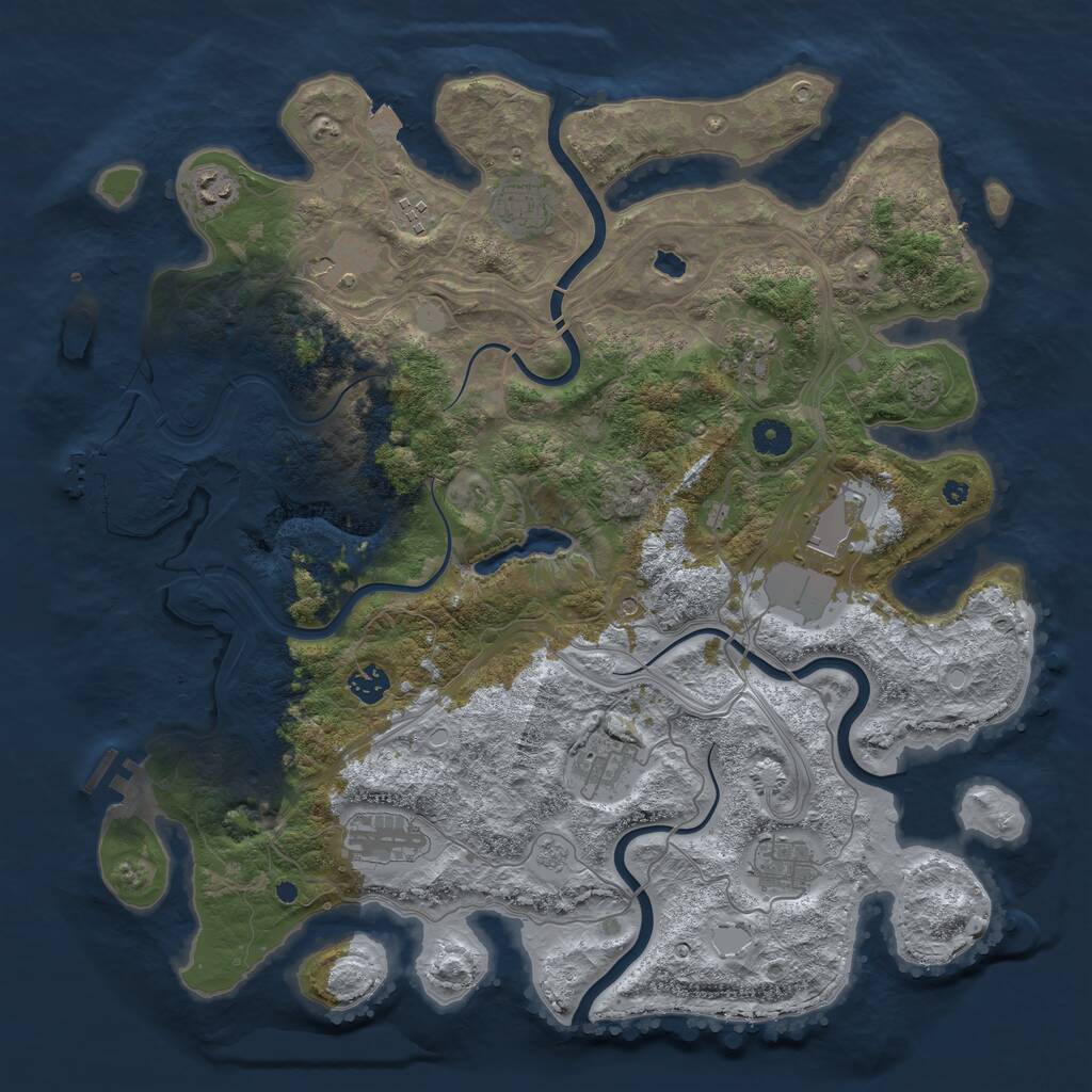 Rust Map: Procedural Map, Size: 4250, Seed: 536542088, 16 Monuments