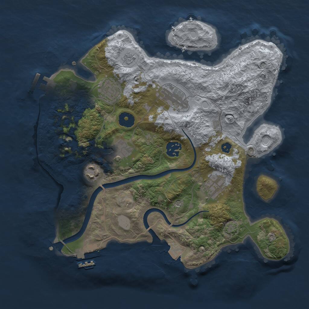Rust Map: Procedural Map, Size: 3000, Seed: 2099560259, 12 Monuments