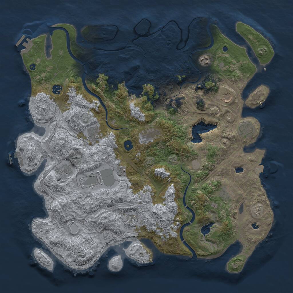 Rust Map: Procedural Map, Size: 4500, Seed: 1824960306, 17 Monuments
