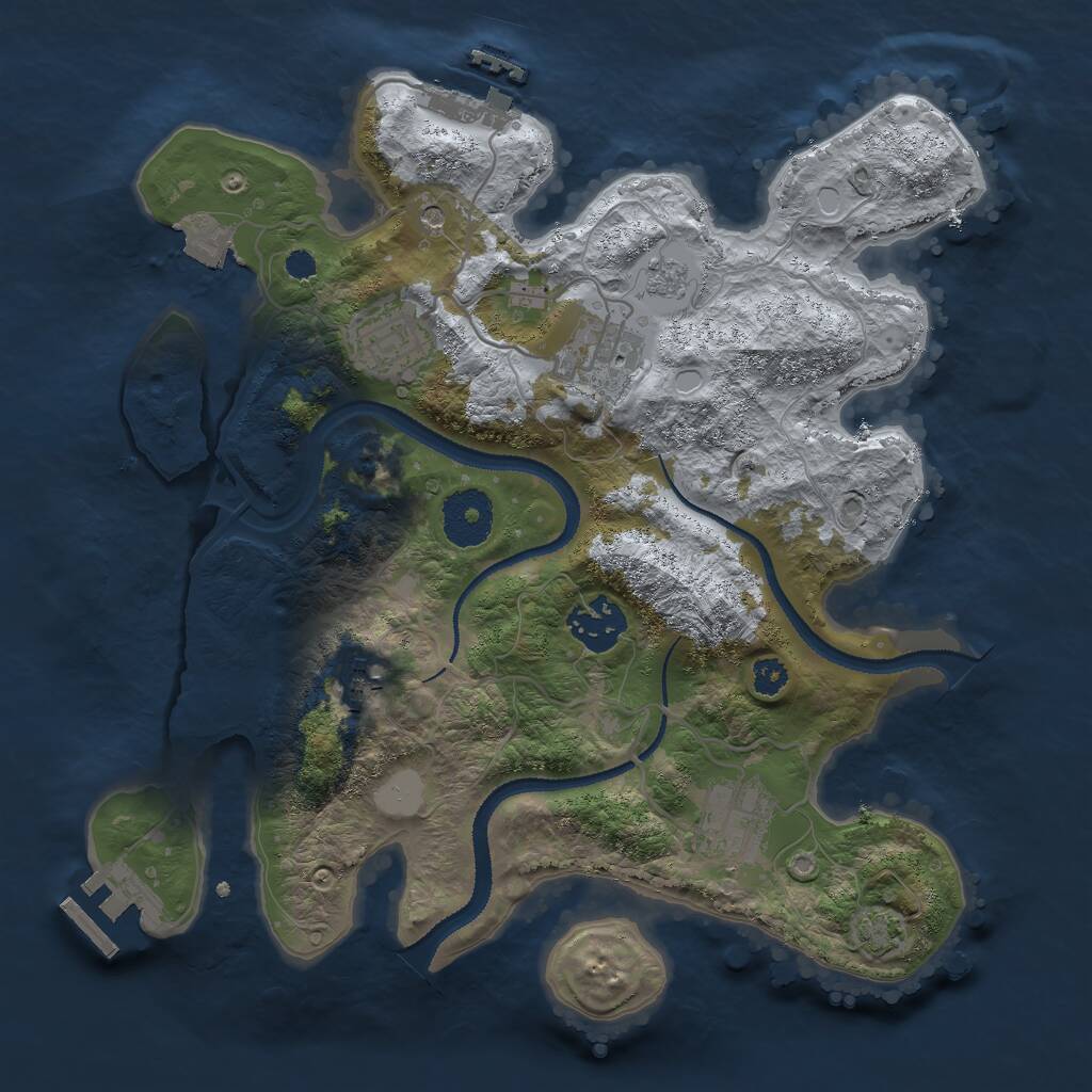 Rust Map: Procedural Map, Size: 3000, Seed: 1851880050, 11 Monuments
