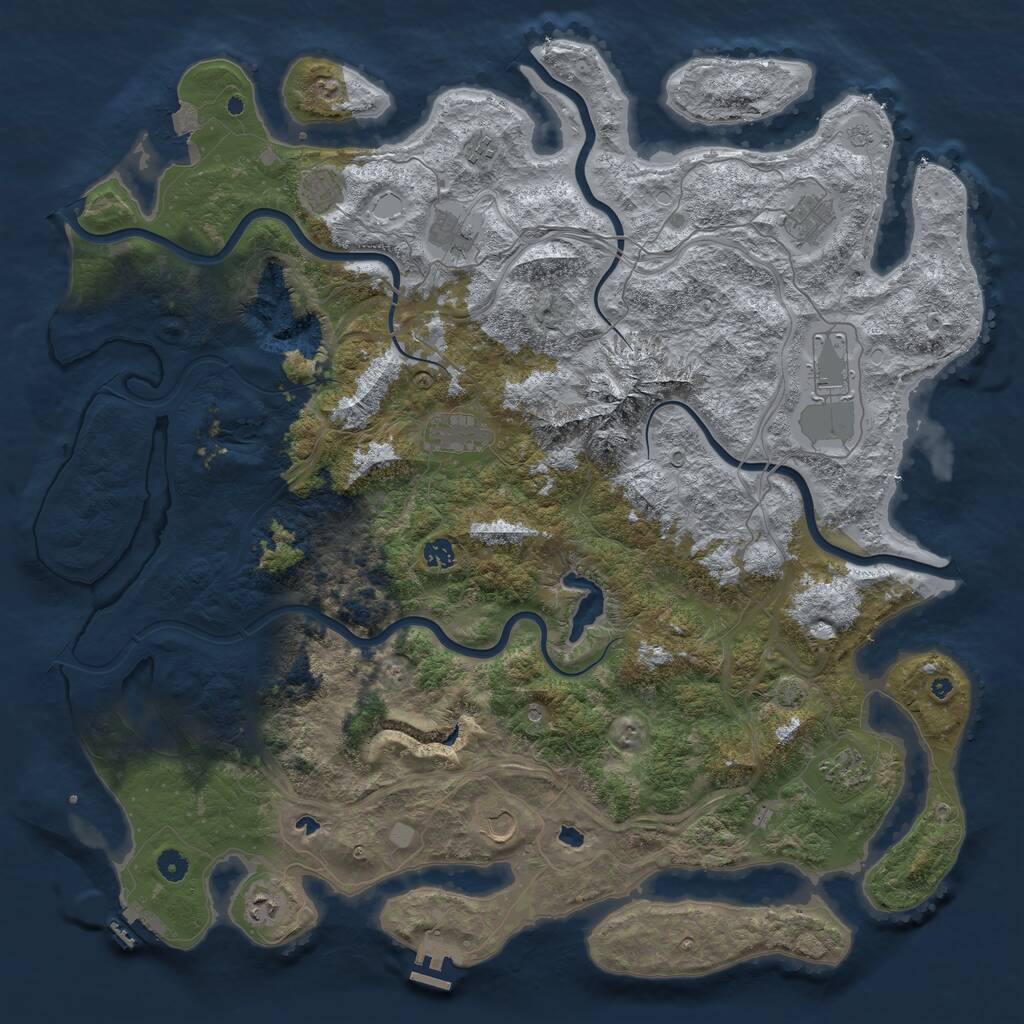 Rust Map: Procedural Map, Size: 5000, Seed: 659968761, 16 Monuments