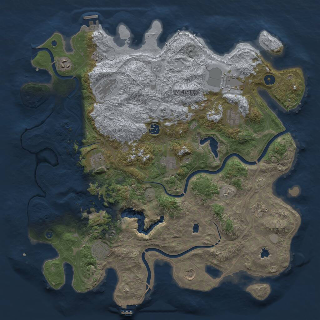 Rust Map: Procedural Map, Size: 4500, Seed: 85746, 17 Monuments