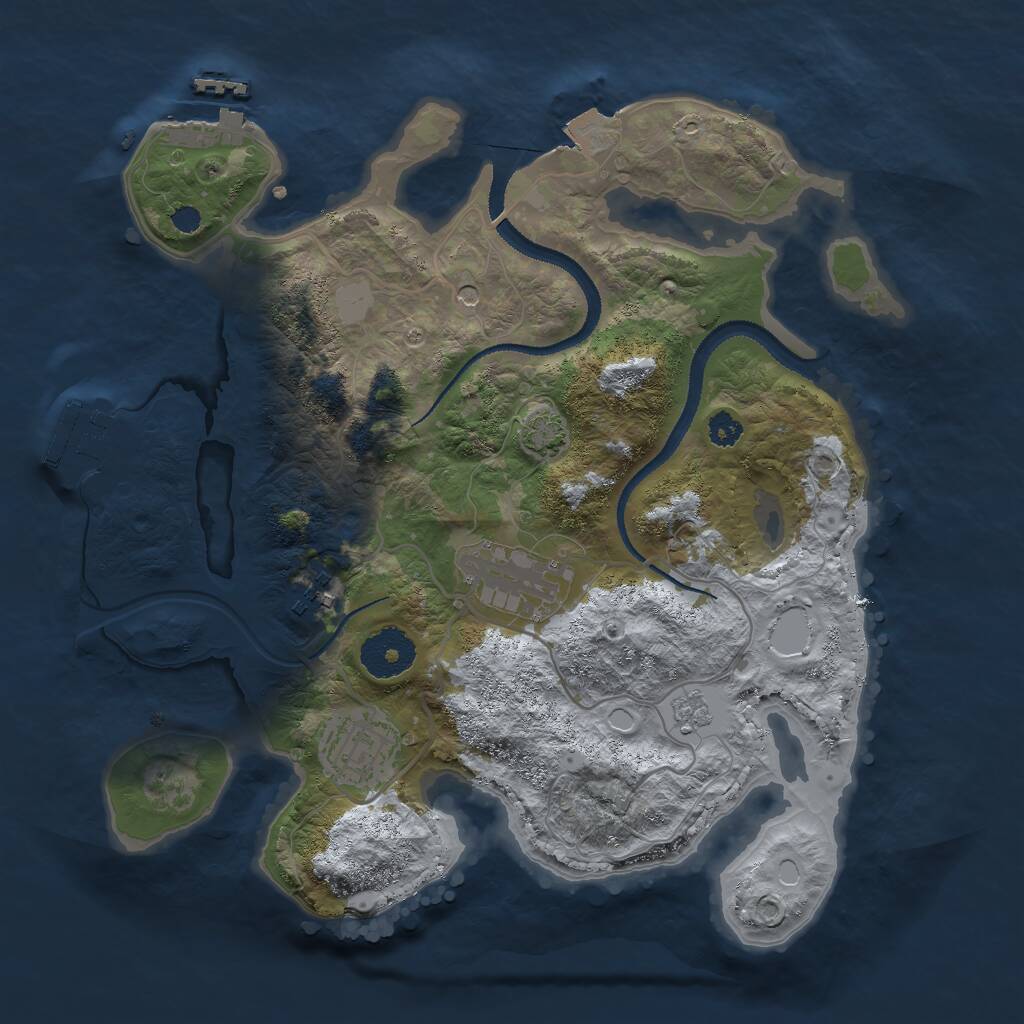 Rust Map: Procedural Map, Size: 3000, Seed: 1591117625, 9 Monuments