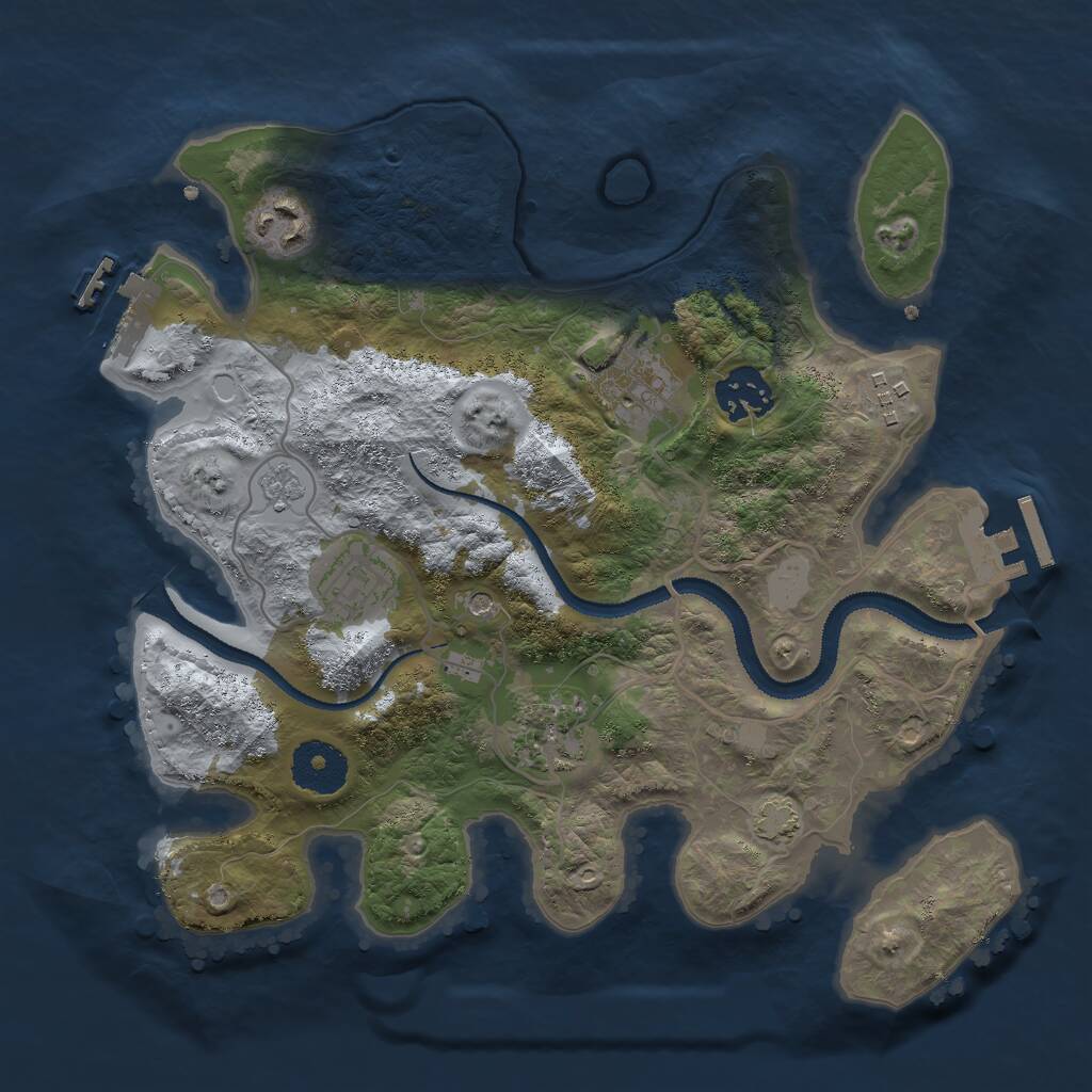 Rust Map: Procedural Map, Size: 3000, Seed: 1940495221, 12 Monuments