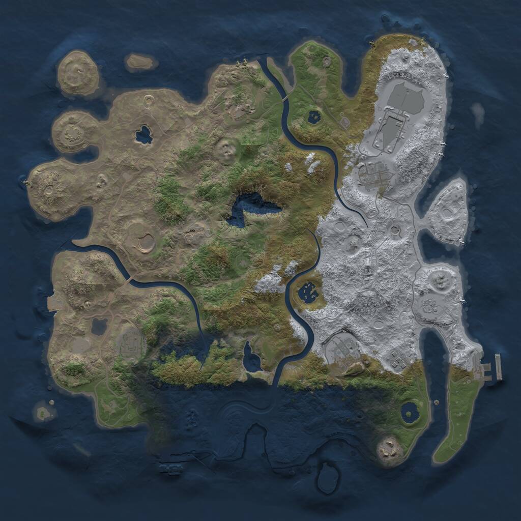 Rust Map: Procedural Map, Size: 4000, Seed: 201644465, 15 Monuments