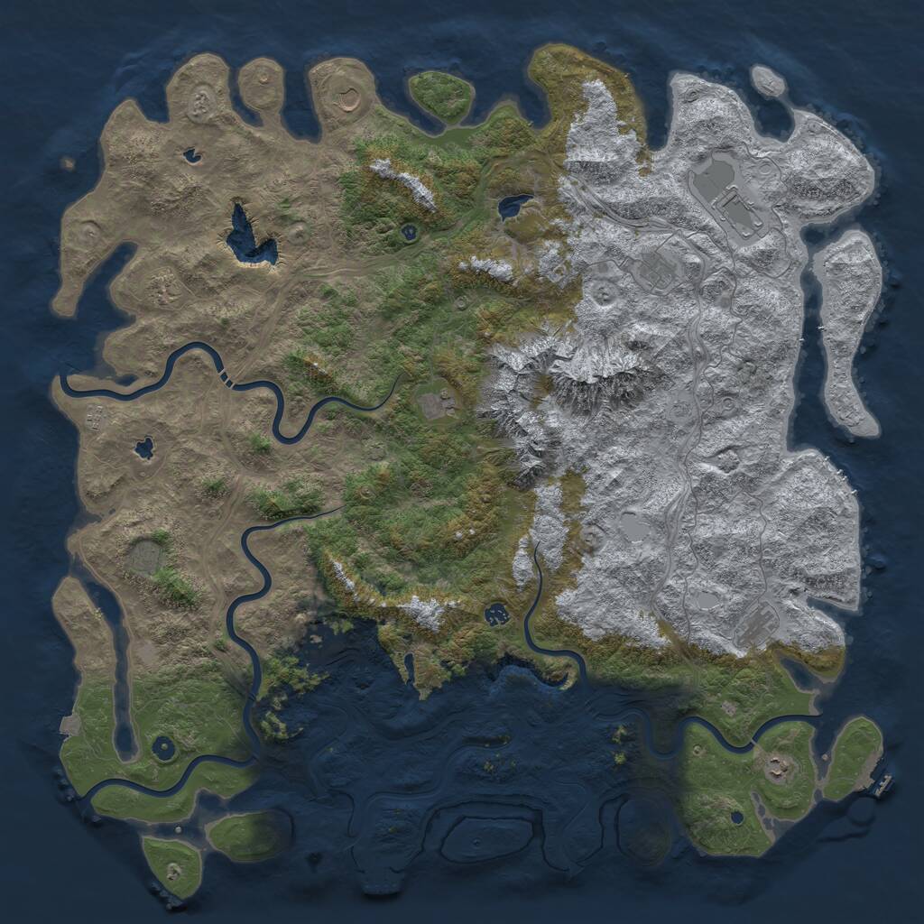Rust Map: Procedural Map, Size: 6000, Seed: 473526084, 17 Monuments