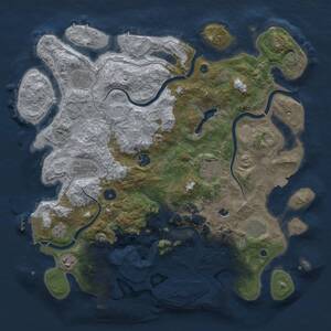 Thumbnail Rust Map: Procedural Map, Size: 4050, Seed: 2140104278, 13 Monuments