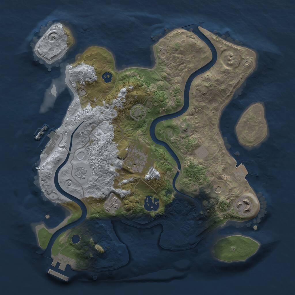 Rust Map: Procedural Map, Size: 2800, Seed: 153330177, 10 Monuments