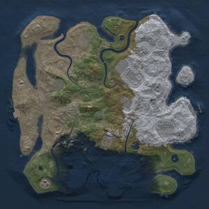 Thumbnail Rust Map: Procedural Map, Size: 3885, Seed: 65497897, 17 Monuments