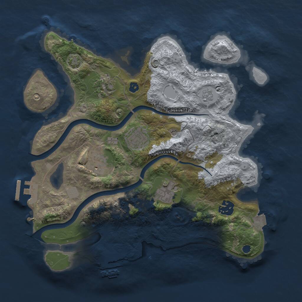 Rust Map: Procedural Map, Size: 3000, Seed: 1240019754, 12 Monuments
