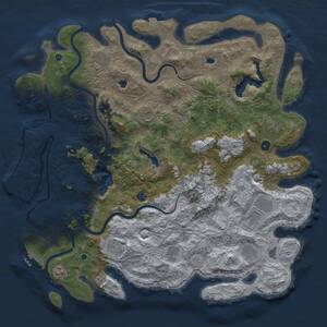 Thumbnail Rust Map: Procedural Map, Size: 5000, Seed: 76281501, 16 Monuments