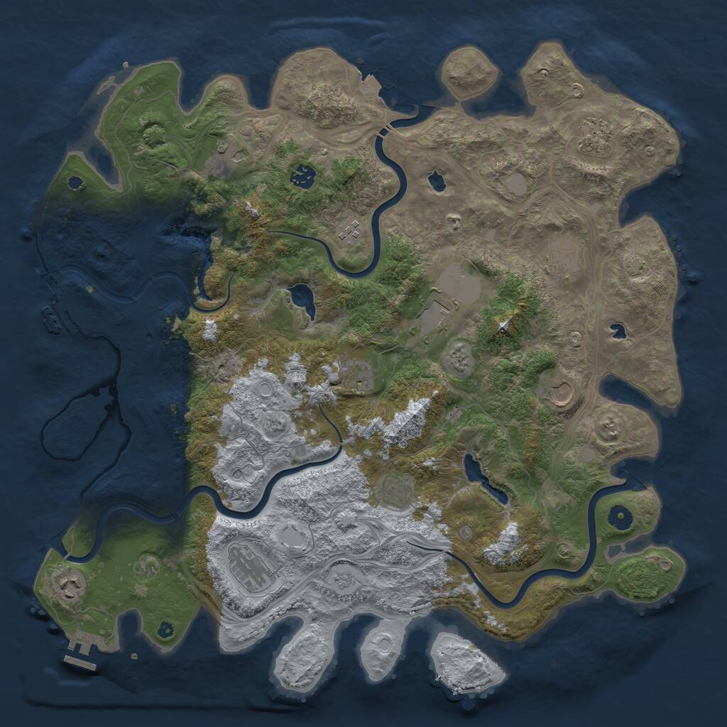 Rust Map: Procedural Map, Size: 4500, Seed: 748214736, 17 Monuments