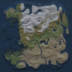 Thumbnail Rust Map: Procedural Map, Size: 4500, Seed: 1259899608, 17 Monuments