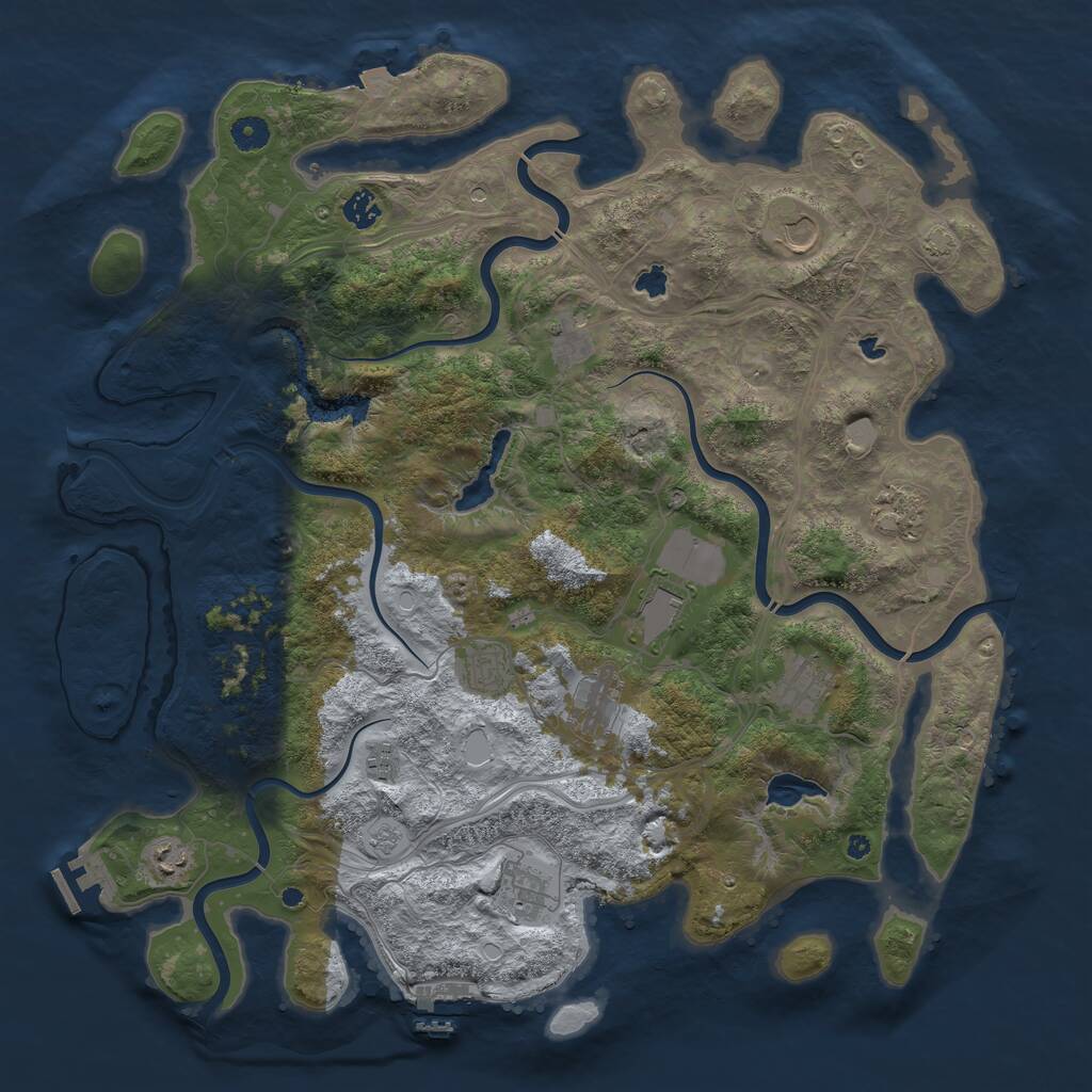 Rust Map: Procedural Map, Size: 4500, Seed: 161044963, 17 Monuments