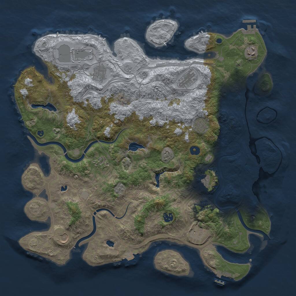 Rust Map: Procedural Map, Size: 4500, Seed: 2021802775, 17 Monuments