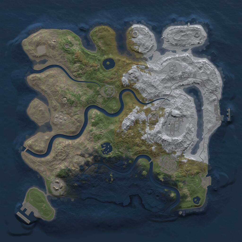 Rust Map: Procedural Map, Size: 3100, Seed: 140362980, 11 Monuments