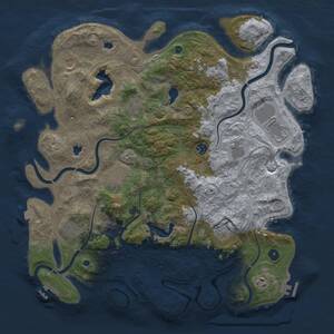 Thumbnail Rust Map: Procedural Map, Size: 4500, Seed: 684905865, 17 Monuments