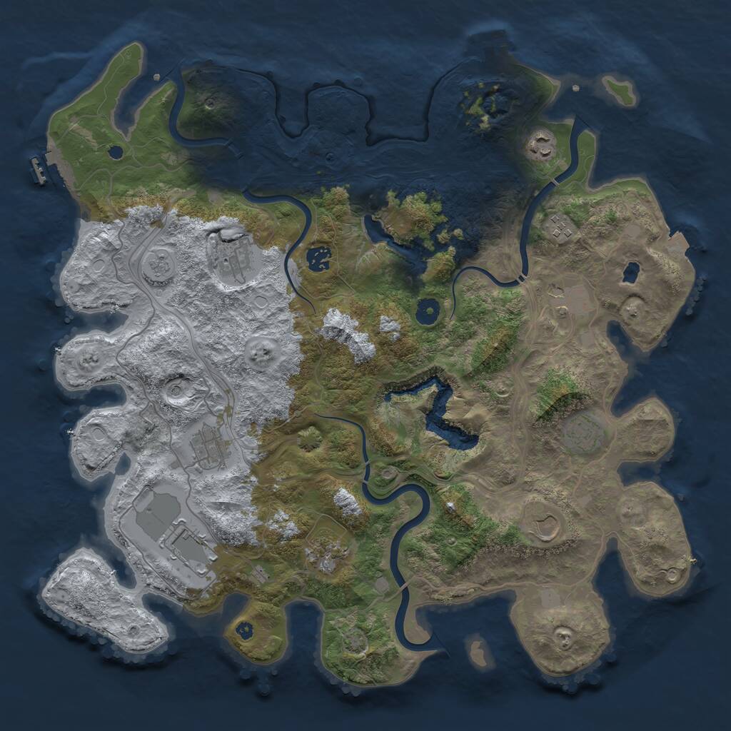 Rust Map: Procedural Map, Size: 4250, Seed: 531189122, 16 Monuments