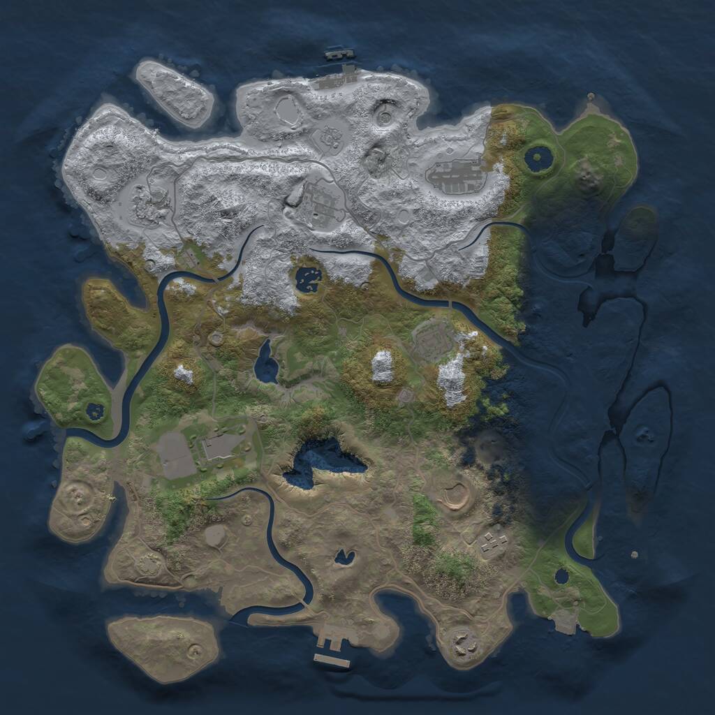 Rust Map: Procedural Map, Size: 4007, Seed: 82627461, 15 Monuments