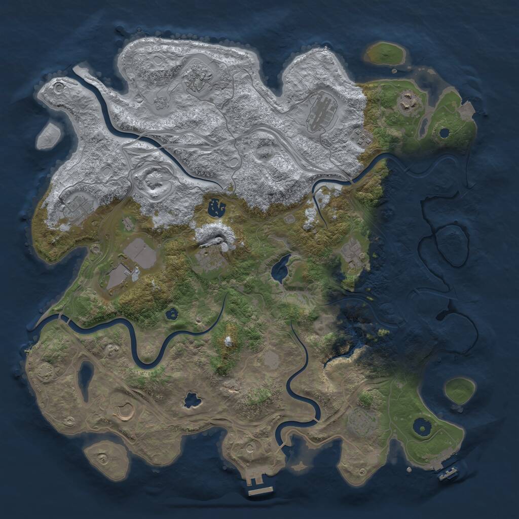 Rust Map: Procedural Map, Size: 4250, Seed: 683236, 17 Monuments