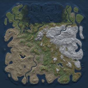 Thumbnail Rust Map: Procedural Map, Size: 6000, Seed: 1189290017, 17 Monuments