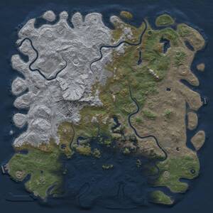 Thumbnail Rust Map: Procedural Map, Size: 6000, Seed: 356090188, 17 Monuments