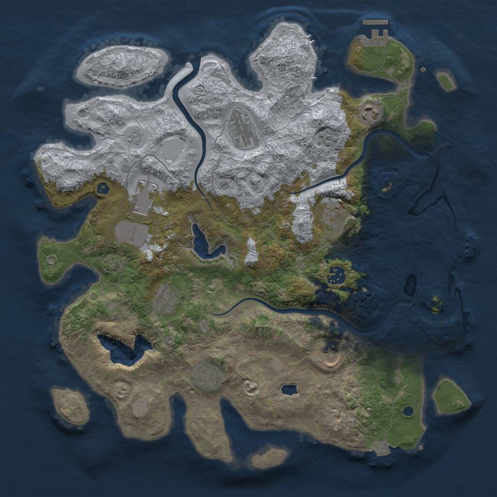 Rust Map: Procedural Map, Size: 4000, Seed: 997631, 15 Monuments