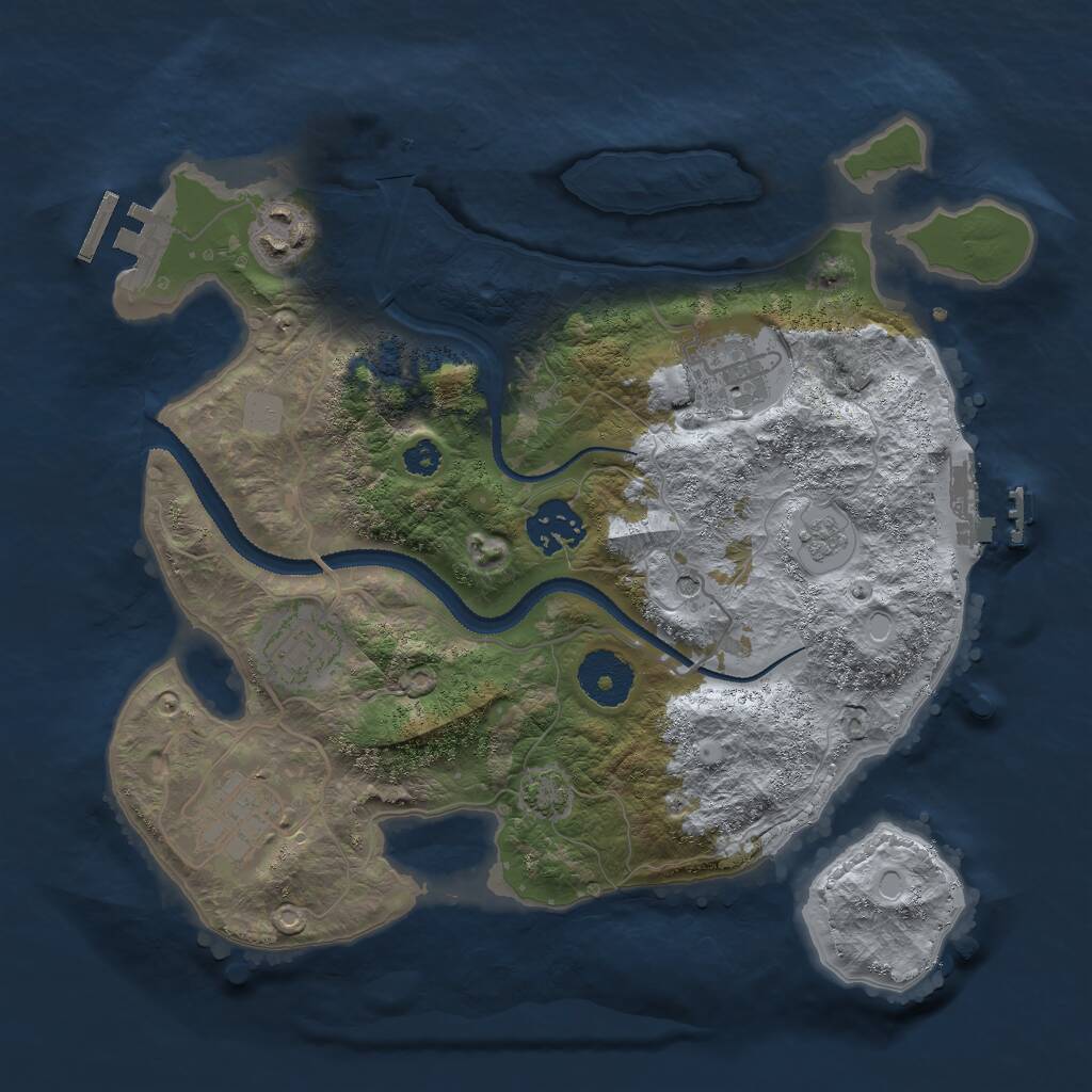Rust Map: Procedural Map, Size: 3000, Seed: 1576124878, 11 Monuments
