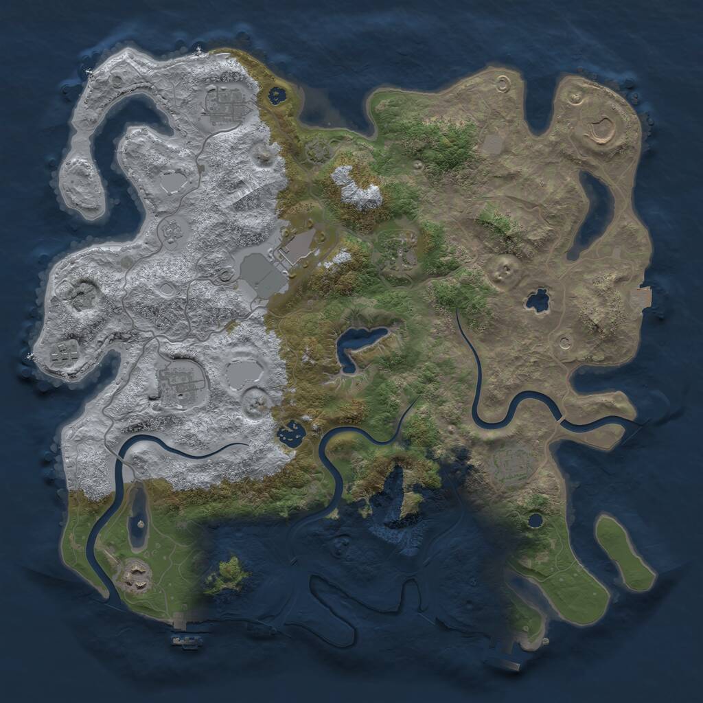 Rust Map: Procedural Map, Size: 4000, Seed: 1814950376, 15 Monuments