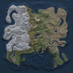 Thumbnail Rust Map: Procedural Map, Size: 4000, Seed: 1814950376, 15 Monuments