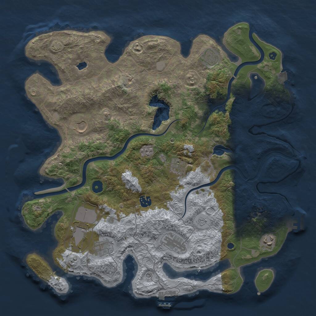 Rust Map: Procedural Map, Size: 4000, Seed: 8888878, 15 Monuments