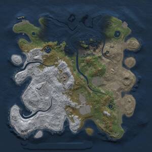 Thumbnail Rust Map: Procedural Map, Size: 3500, Seed: 561290688, 11 Monuments